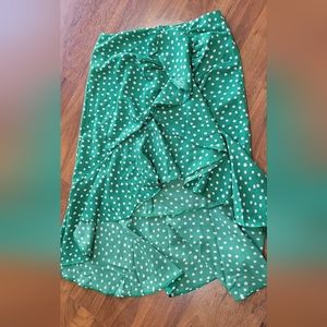 Green Polka Dot Ruffle Skirt